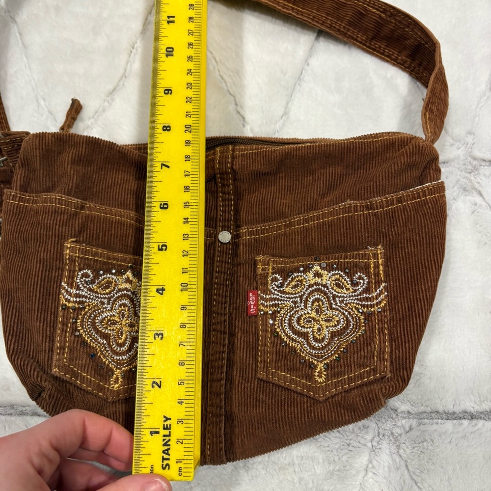 Levi's Vintage 90s Crossbody/Satchel Hobo Small Bag Corduroy Brown Corduroy Y2k - Picture 7 of 7